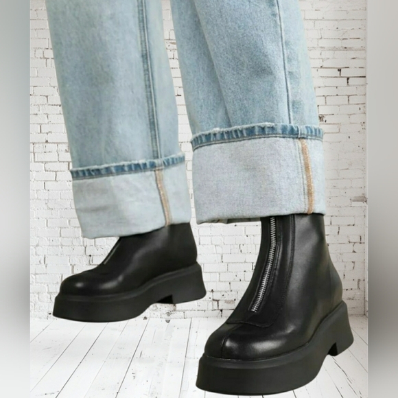 New Steve Madden Biker Punk 8.5 Whimsigoth Grunge Black Leather Goth Booties - Picture 1 of 10